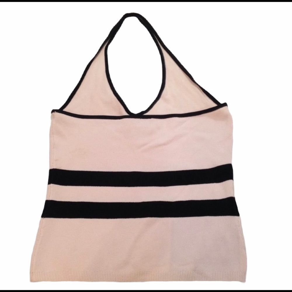 Wayne Rogers Pink And Black Cropped Halter Top - Picture 2 of 5